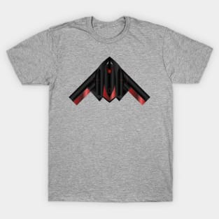 USAF B2 Spirit  Stealth Bomber - Black Red T-Shirt